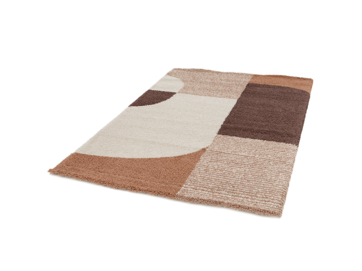Tapis poils longs SORELLA motif graphique beige — vue 3
