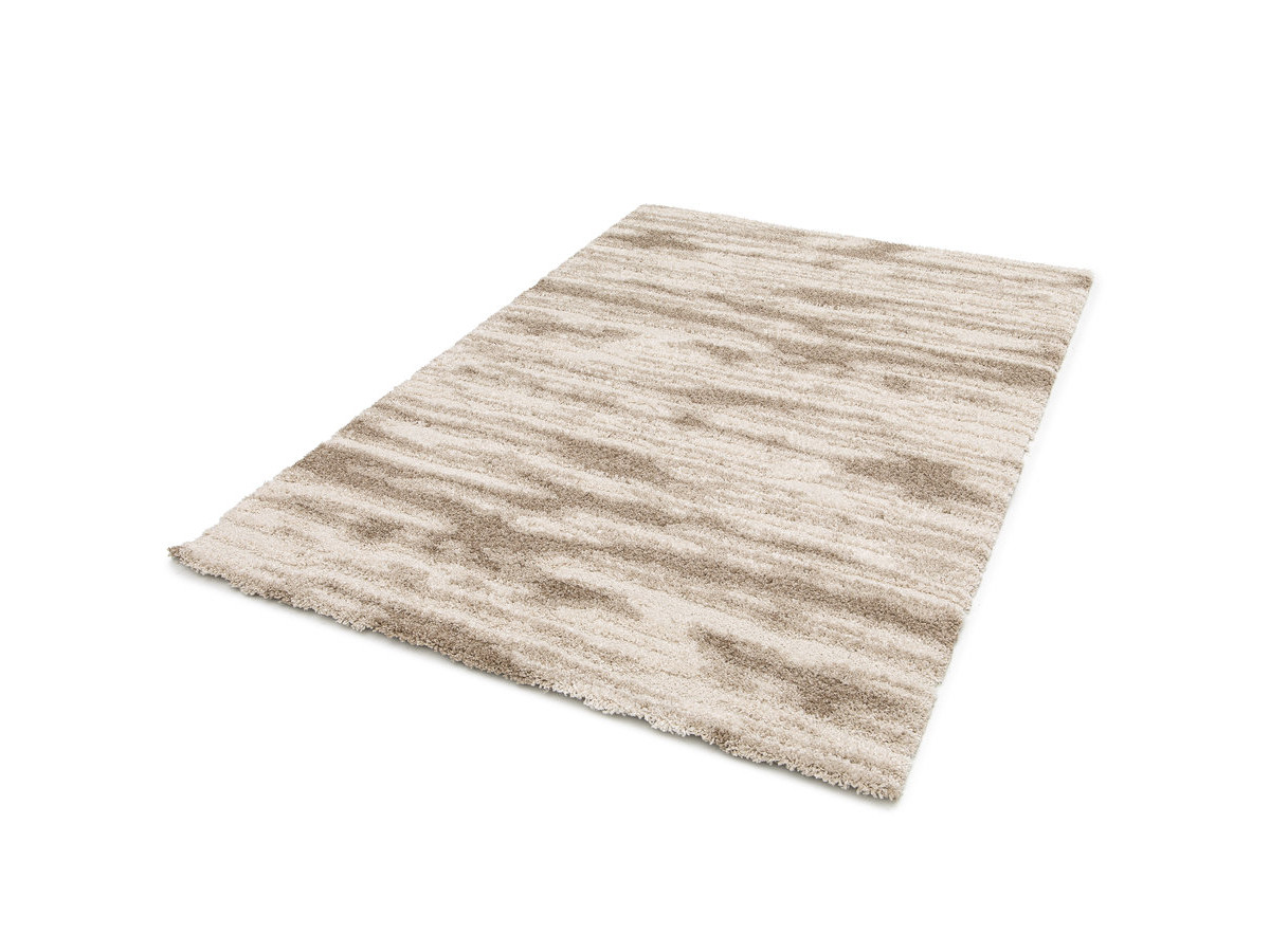 Tapis poils longs TELIRA motif abstrait marron — vue 3