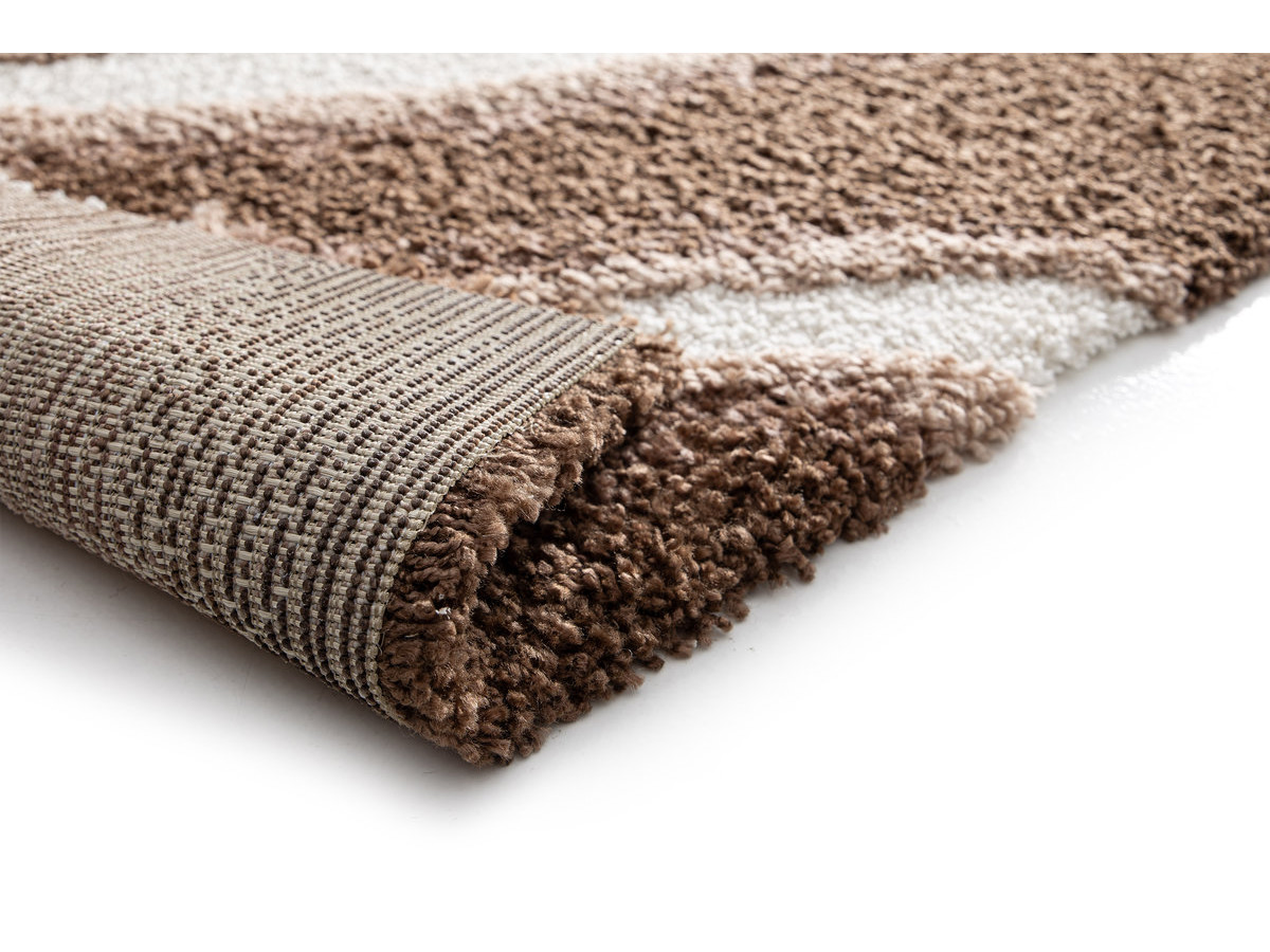 Tapis poils longs TIRASU motif abstrait marron — vue 5