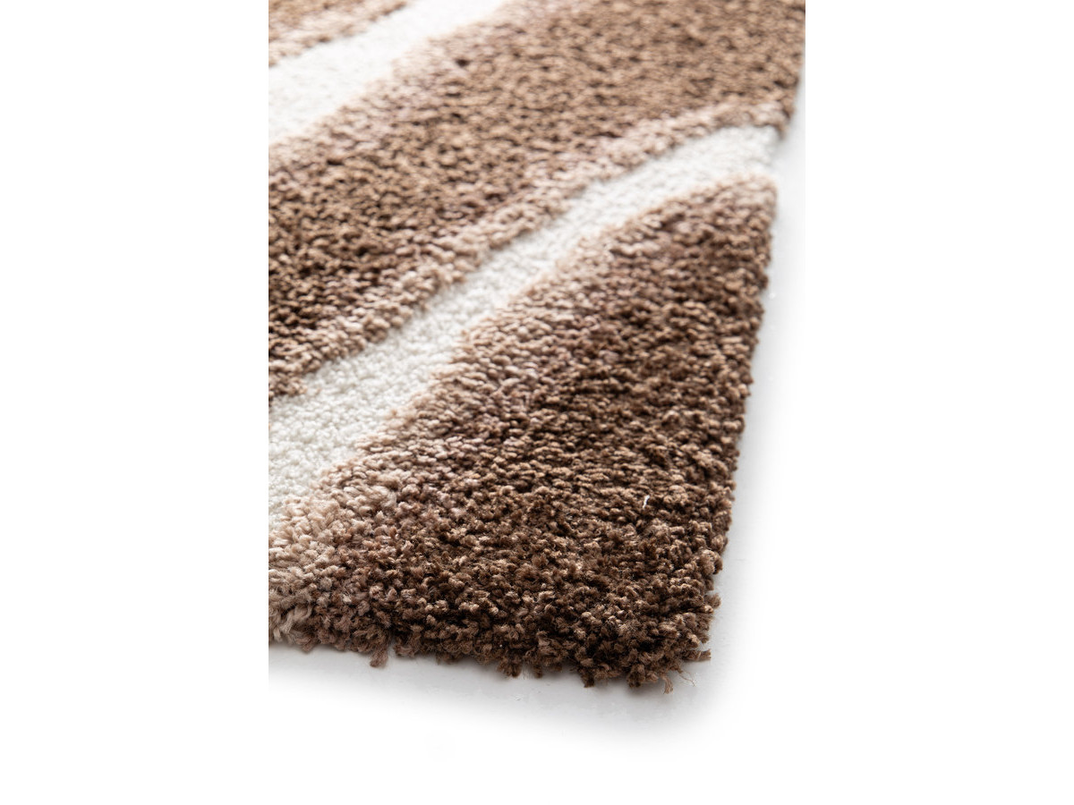 Tapis poils longs TIRASU motif abstrait marron — vue 6