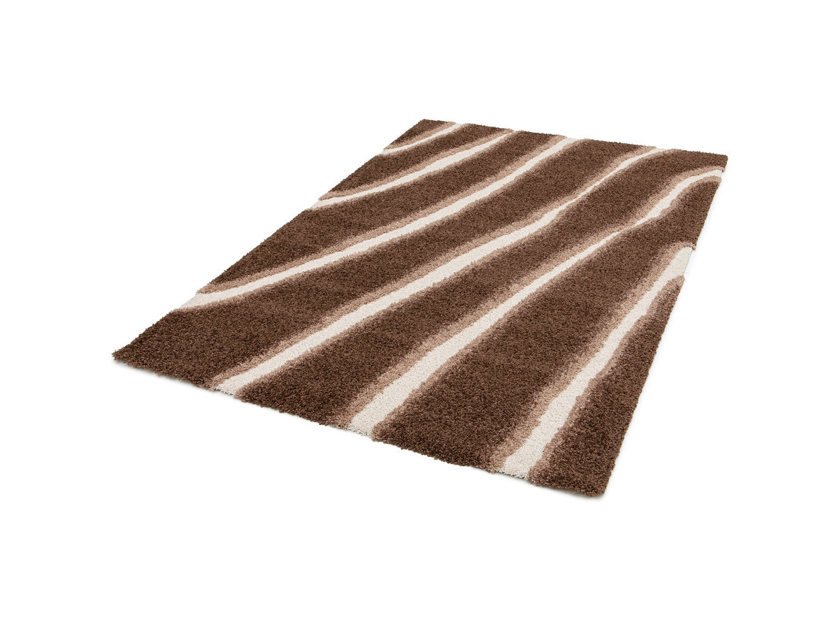 Tapis poils longs TIRASU motif abstrait marron — vue 6
