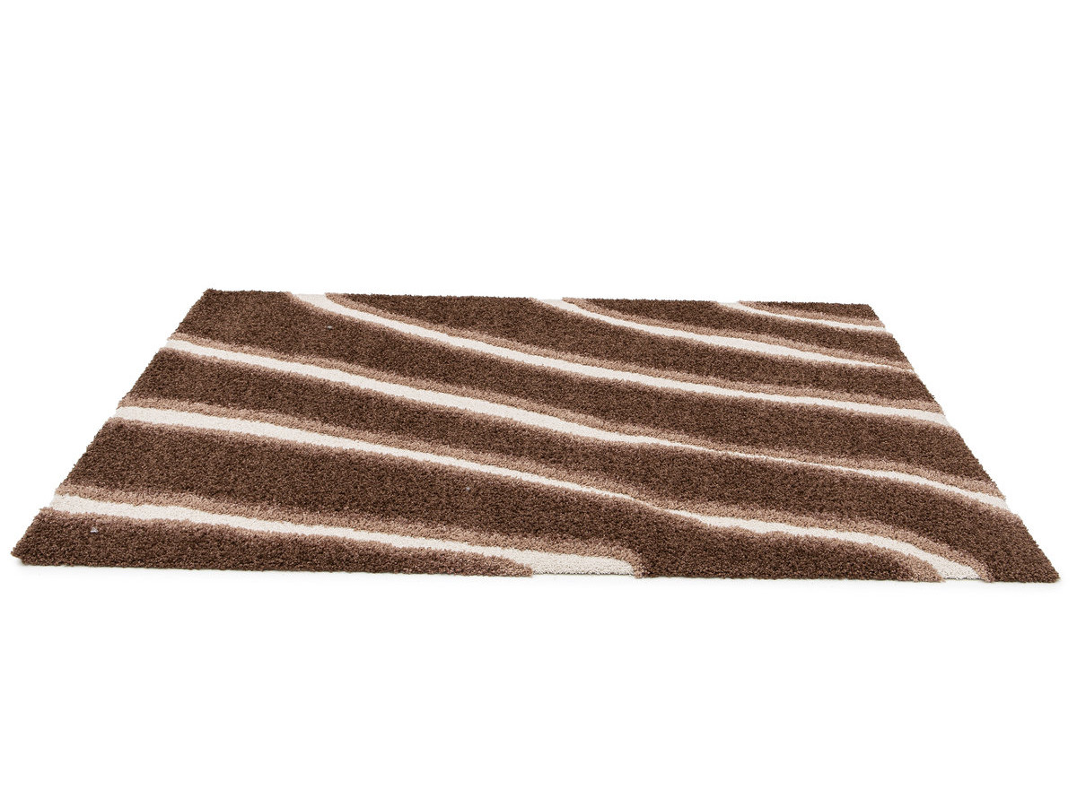 Tapis poils longs TIRASU motif abstrait marron — vue 4