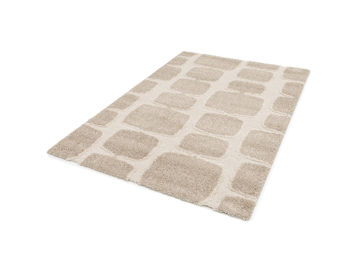 Tapis poils longs CHINO motif abstrait beige — vue 3