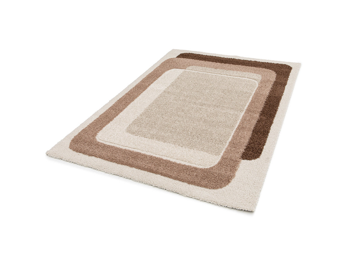 Tapis poils longs KARE motif graphique marron — vue 6