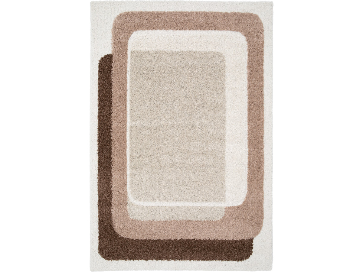 Tapis poils longs KARE motif graphique