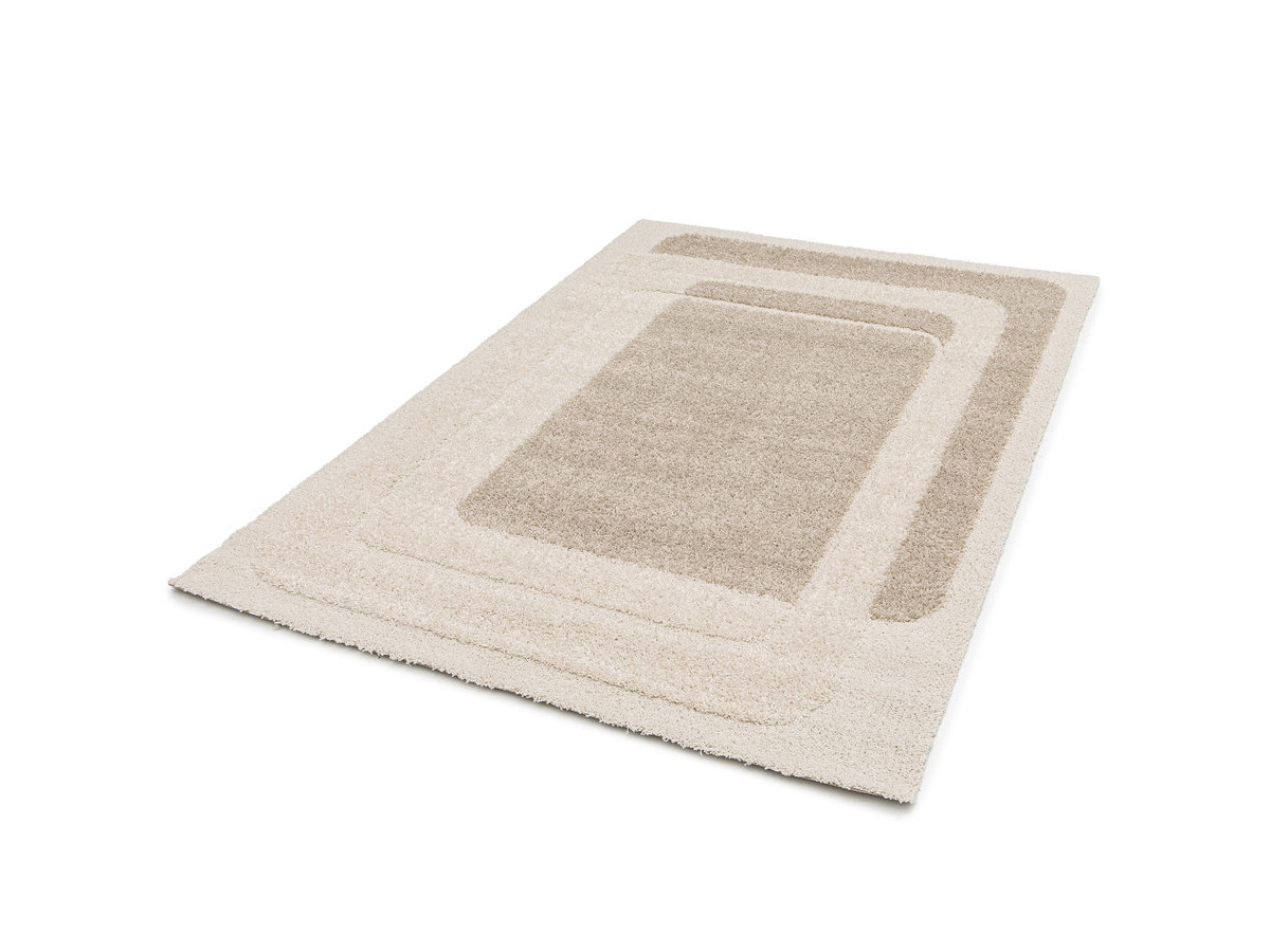 Tapis poils longs KARE motif graphique beige — vue 6
