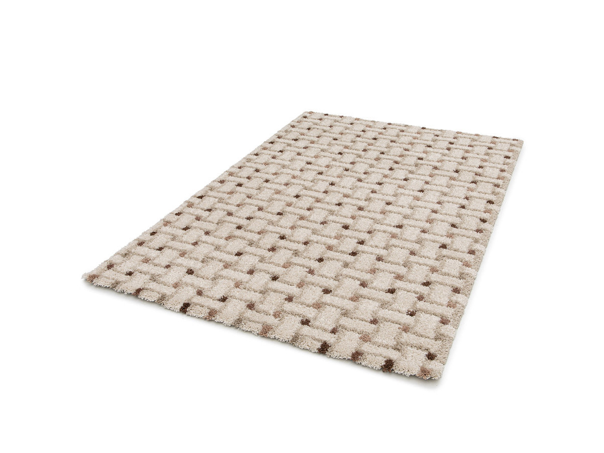 Tapis poils longs MIZAI motif graphique beige — vue 6