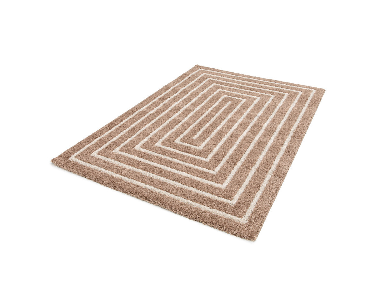 Tapis poils longs LYZZO motif graphique beige — vue 3