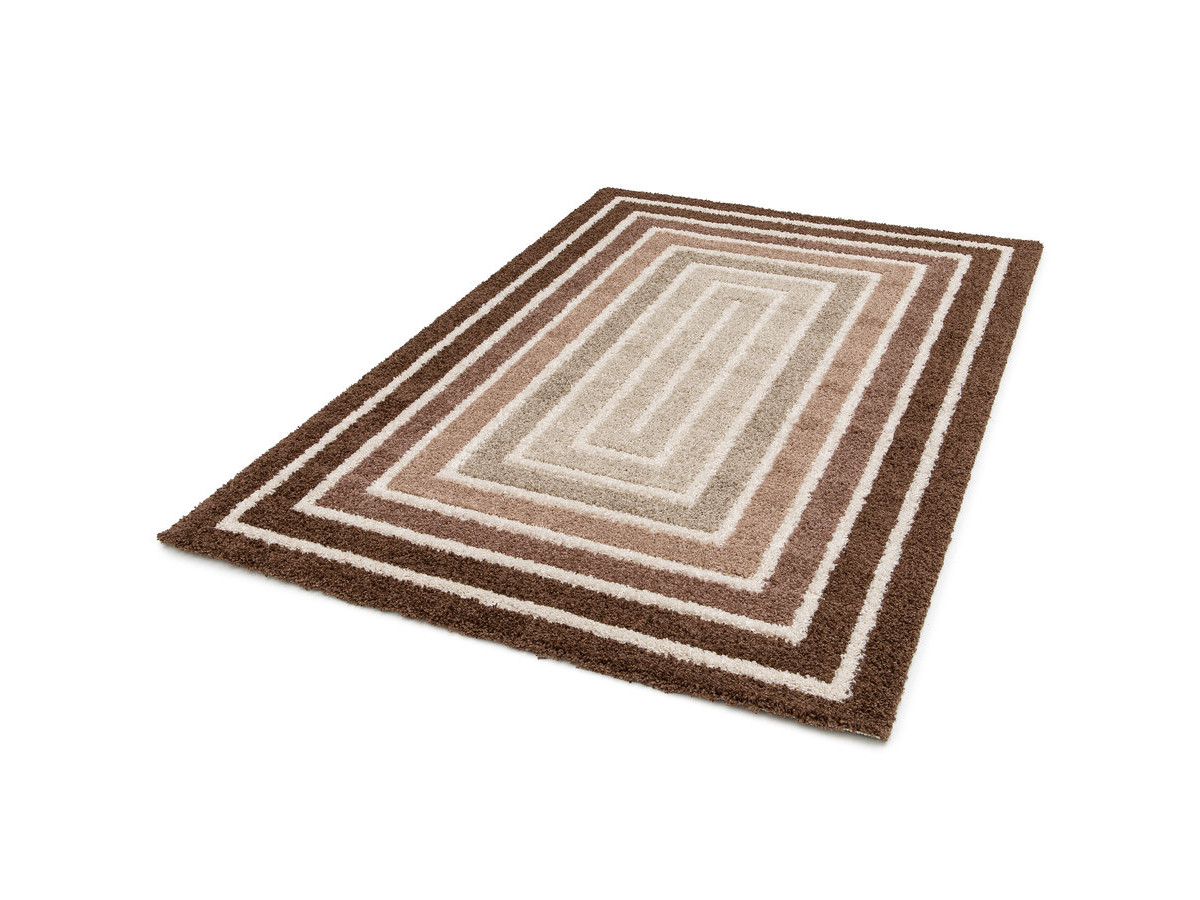 Tapis poils longs LYZZO motif graphique marron — vue 3