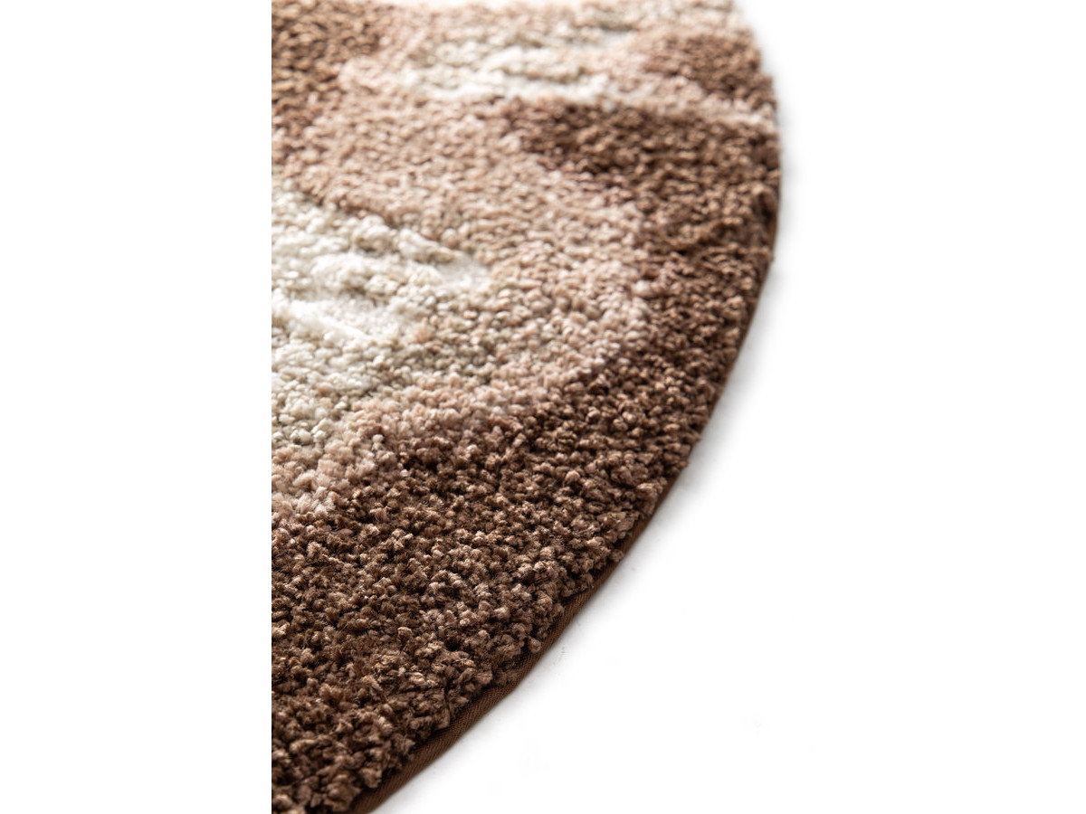 Rond hoogpolig vloerkleed MOCCA met abstract motief