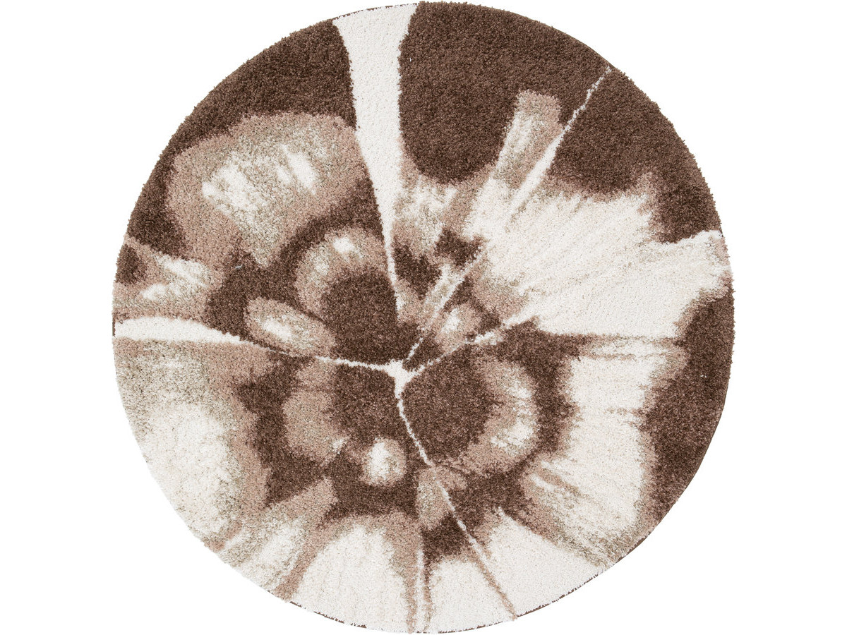 Tapis rond poils longs MOCCA motif abstrait Tapis rond poils longs MOCCA motif abstrait