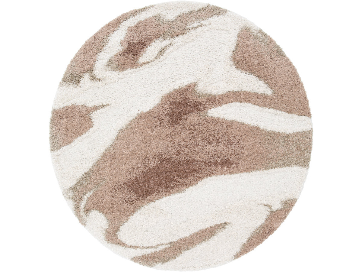 Tapis rond poils longs LECHE motif abstrait Tapis rond poils longs LECHE motif abstrait