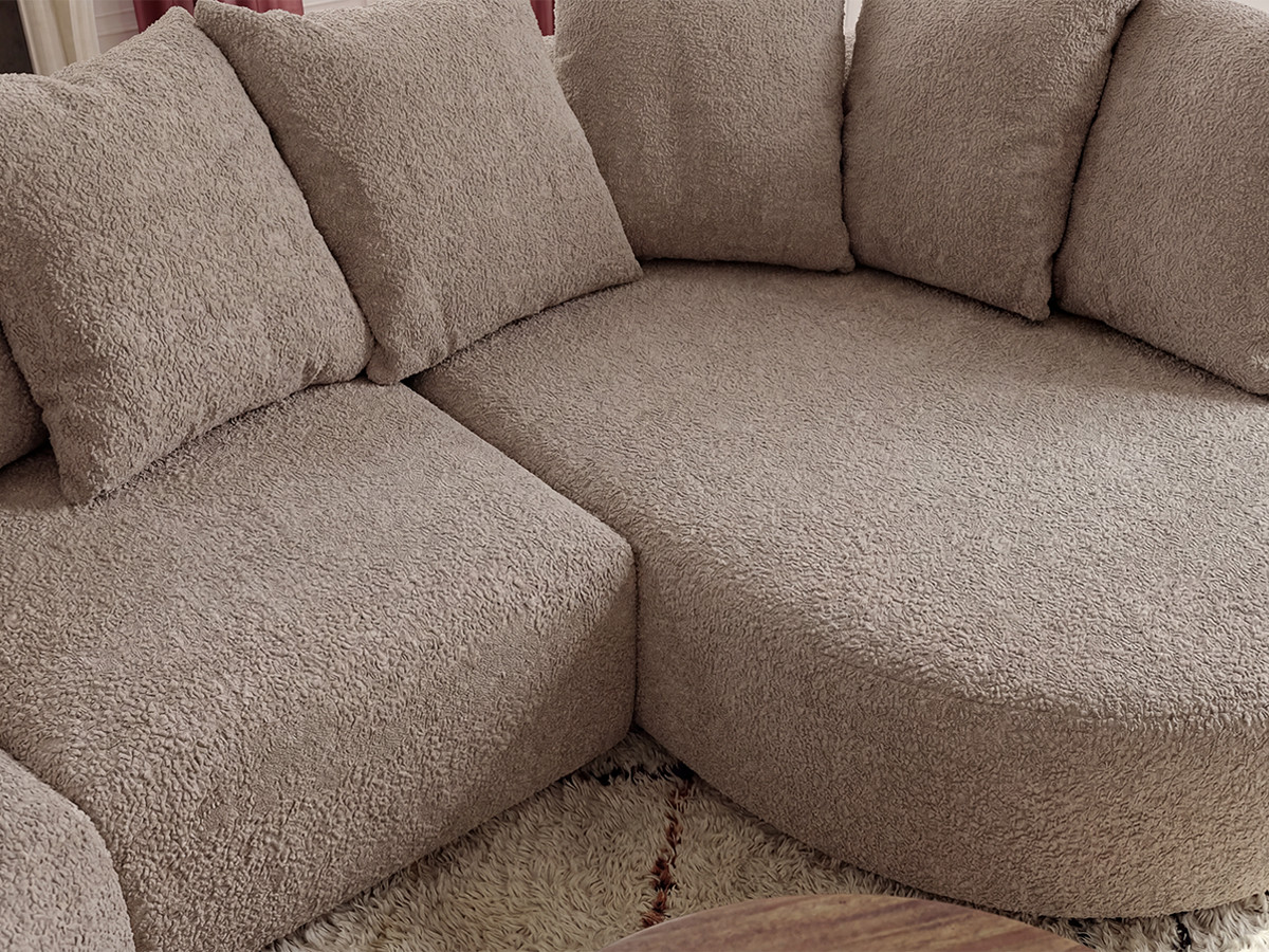 Canapé d'angle CALYPSO bouclette taupe — vue 6