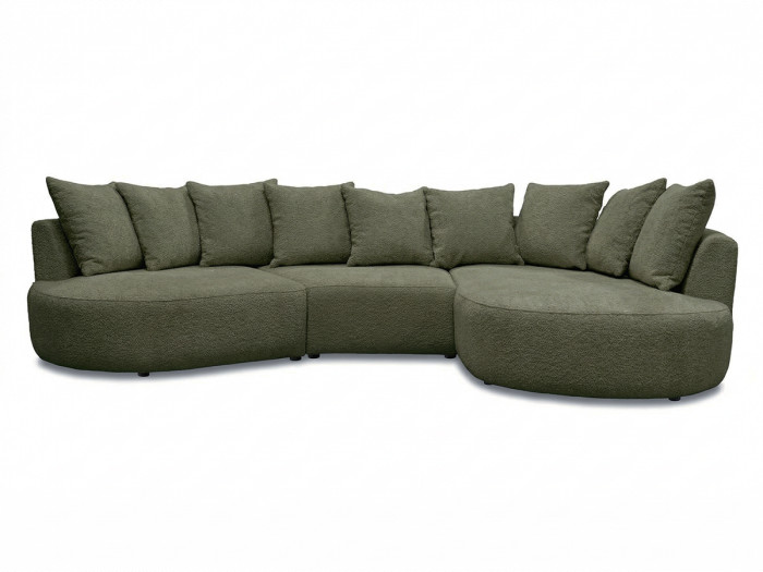 Canapé d'angle fixe CALYPSO tissu bouclette