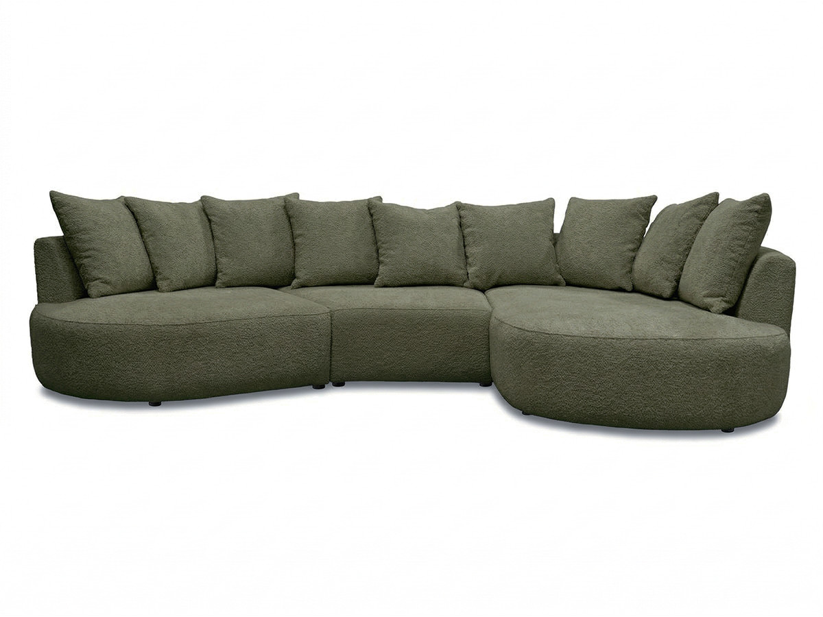 Canapé d'angle CALYPSO bouclette vert — vue 3