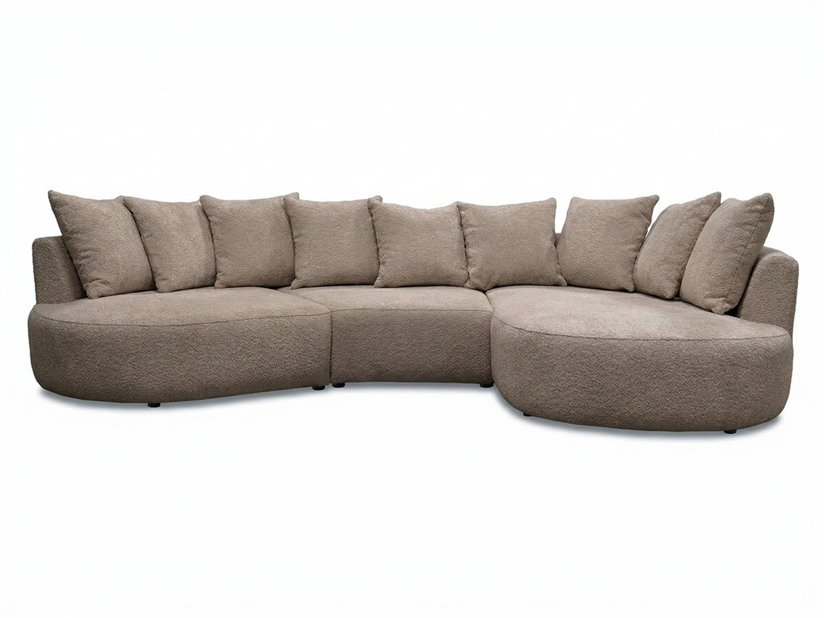Canapé d'angle CALYPSO bouclette taupe — vue 3