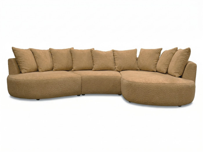 Canapé d'angle fixe CALYPSO tissu bouclette