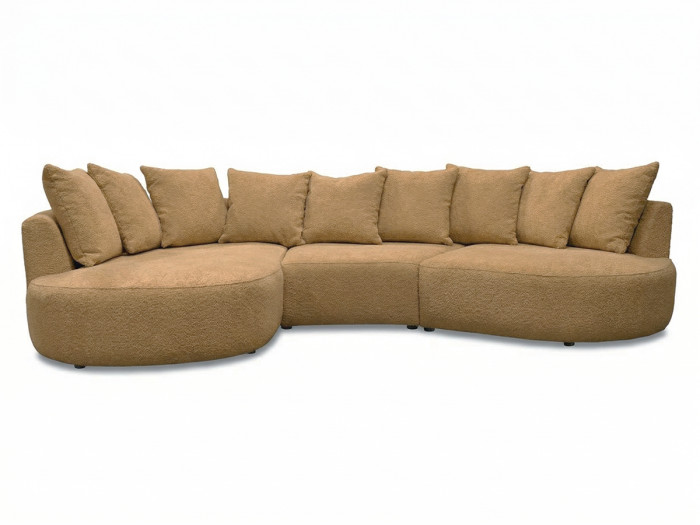 Canapé d'angle fixe CALYPSO tissu bouclette