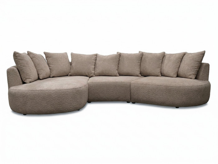 Canapé d'angle fixe CALYPSO tissu bouclette