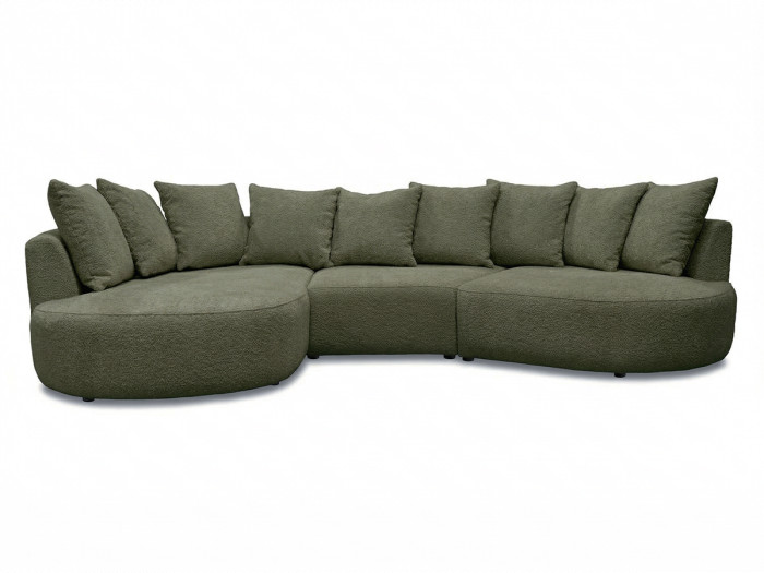 Canapé d'angle fixe CALYPSO tissu bouclette