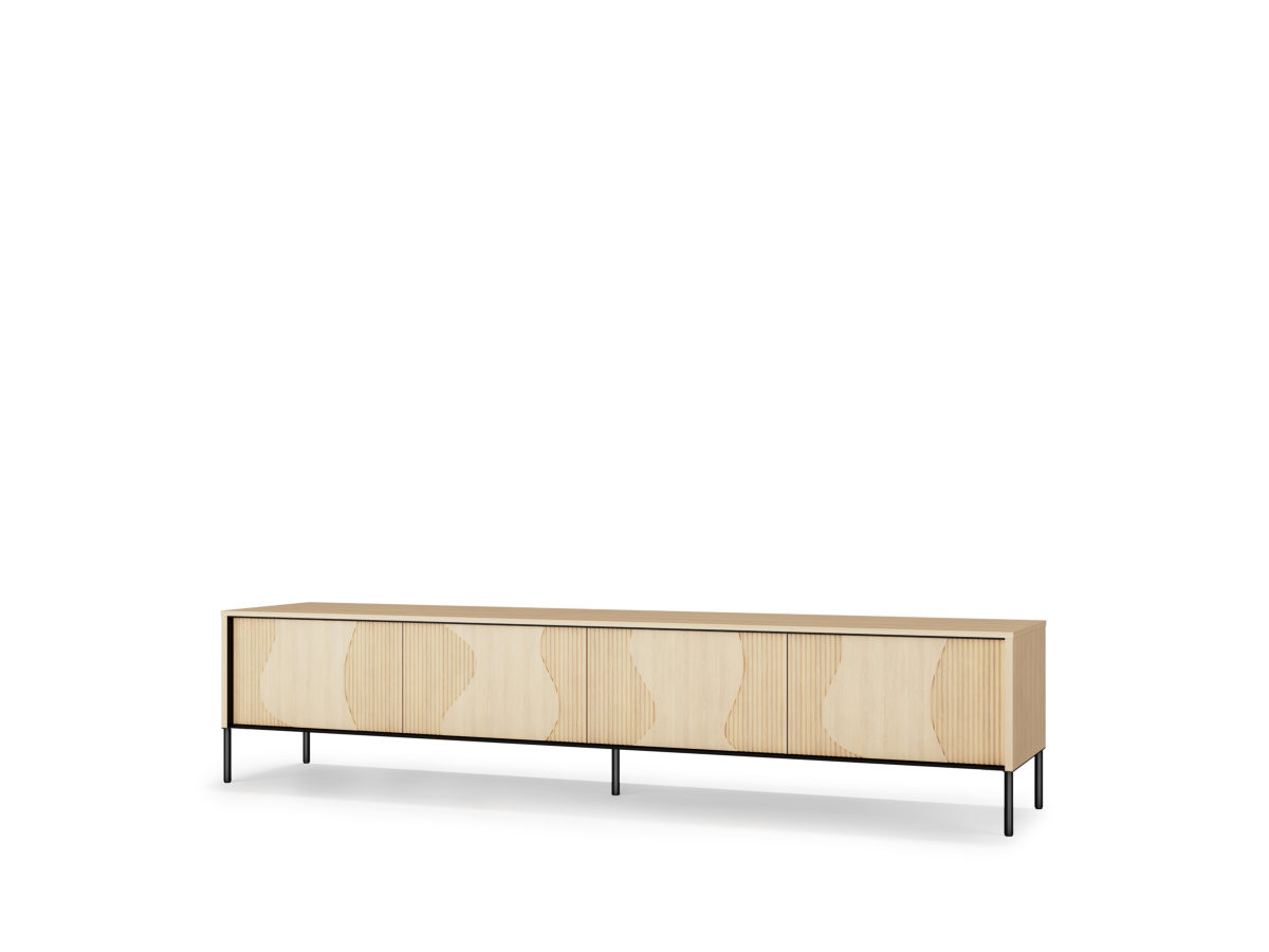 FLORE TV-meubel met eikenhouten look en ledverlichting