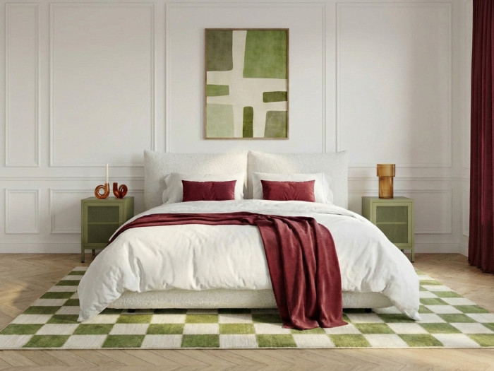 Lit bas JADEN tissu bouclette