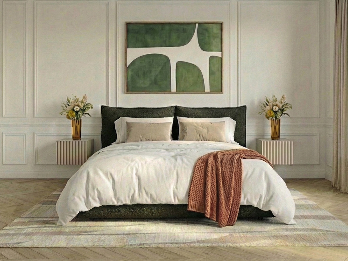 Lit bas JADEN bouclette vert