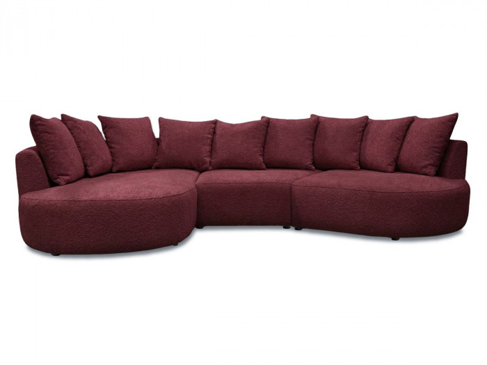 Canapé d'angle fixe CALYPSO tissu bouclette