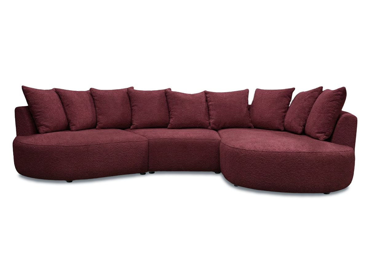 Canapé d'angle CALYPSO bouclette bordeaux — vue 3