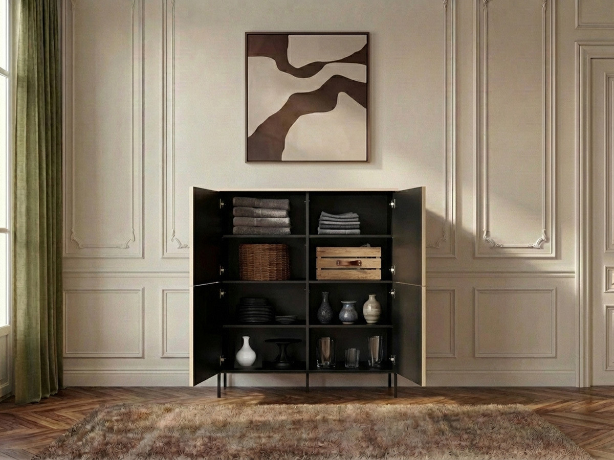 Buffet haut FLORE effet chêne avec LEDS