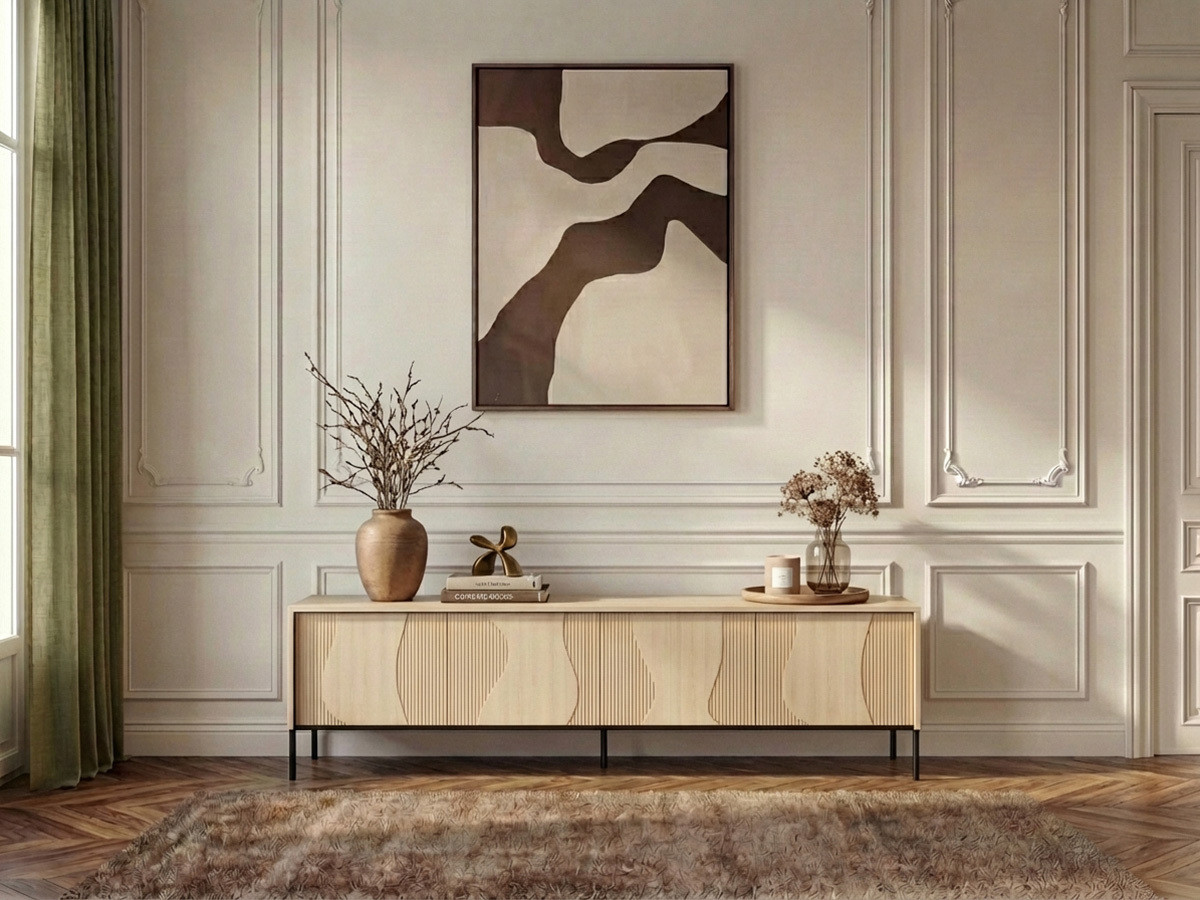 Meuble TV FLORE effet chêne avec LEDS — vue 6