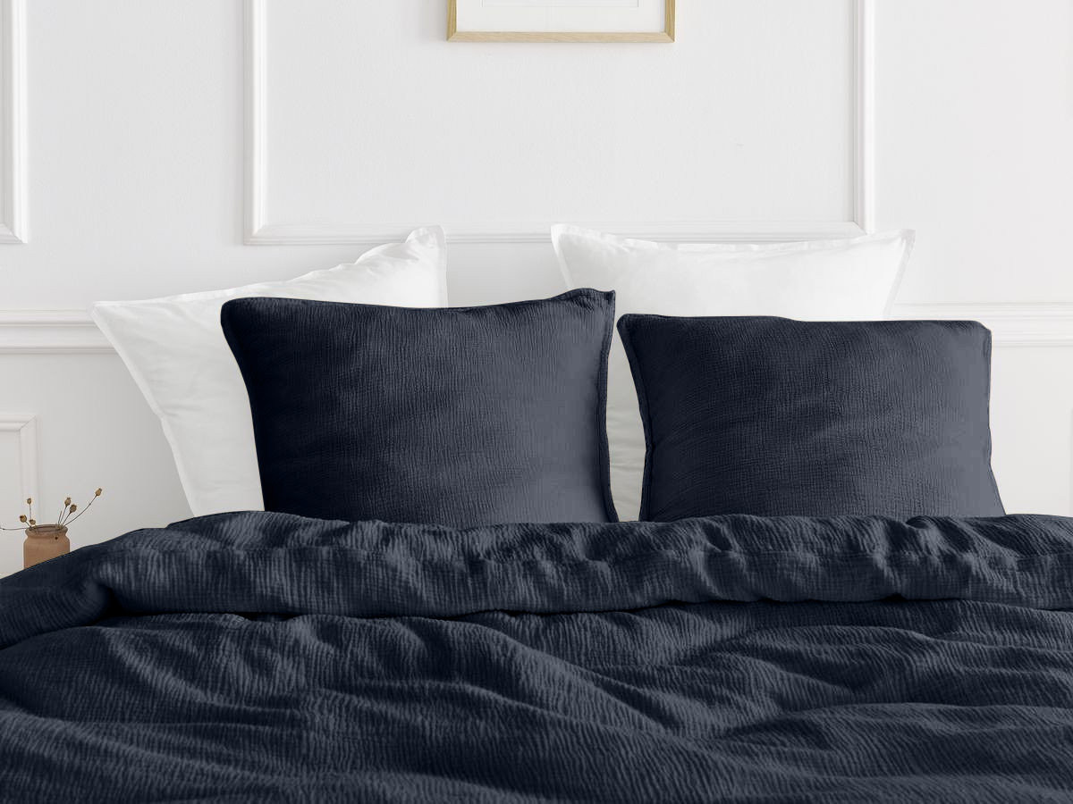 Parure de lit adulte en Gaze de coton HESTIA avec une housse de couette, taies d'oreiller