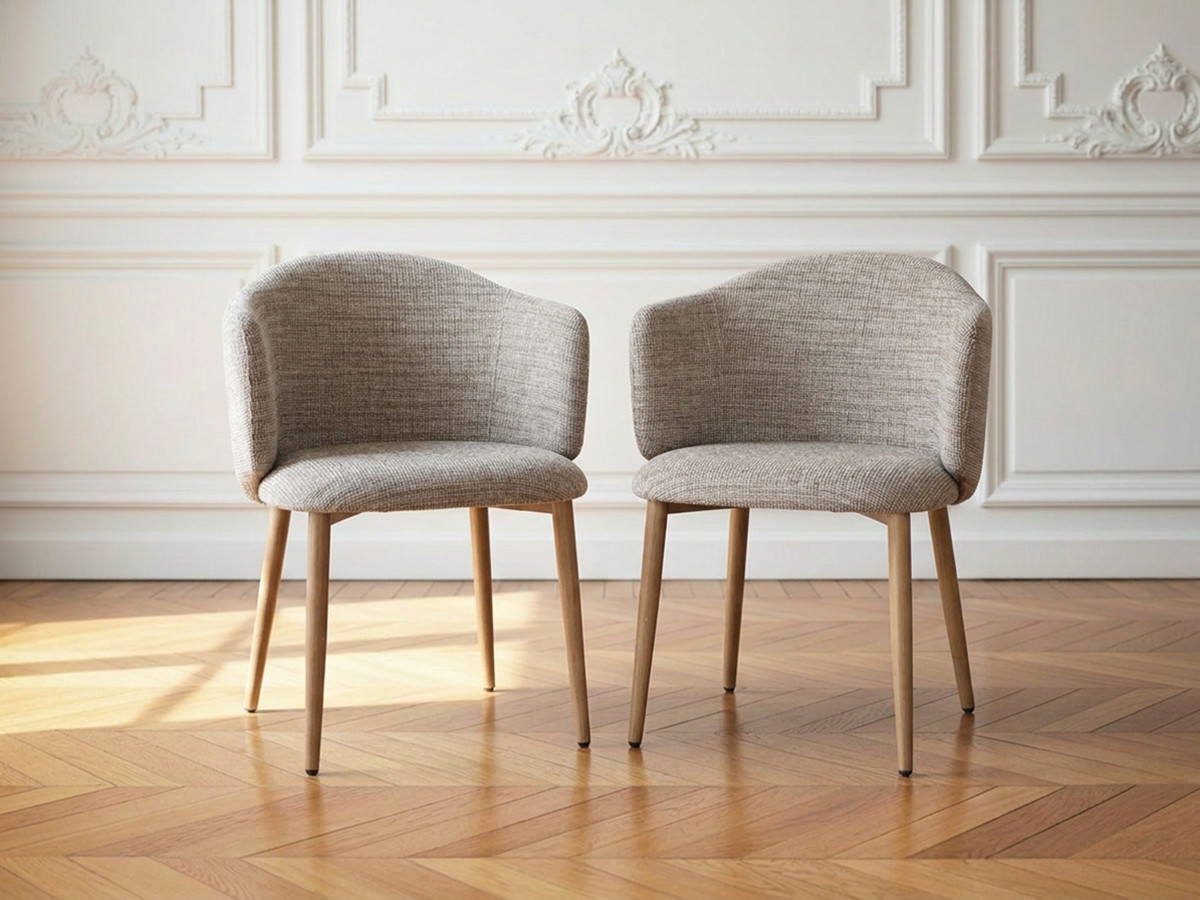 Lot de 2 chaises LETO tissu texturé