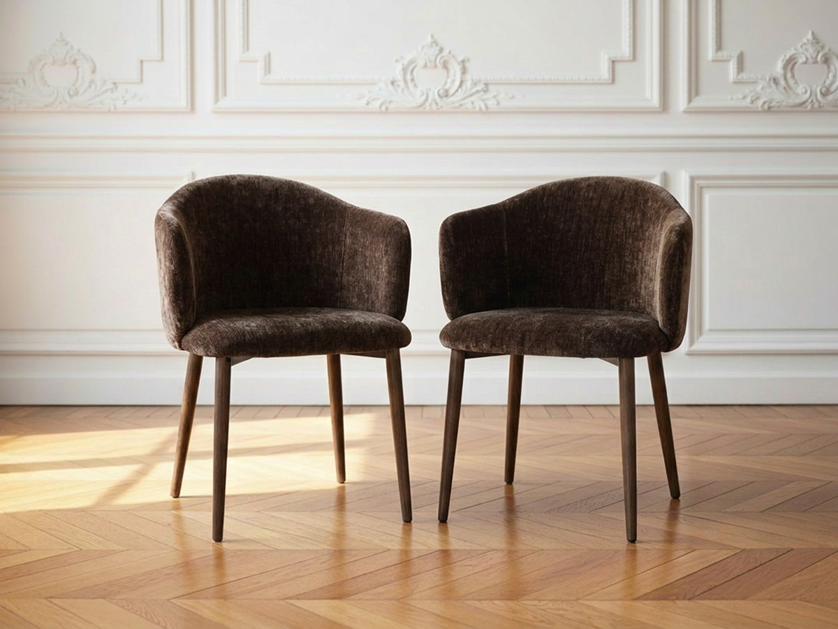 Lot de 2 chaises LETO tissu texturé