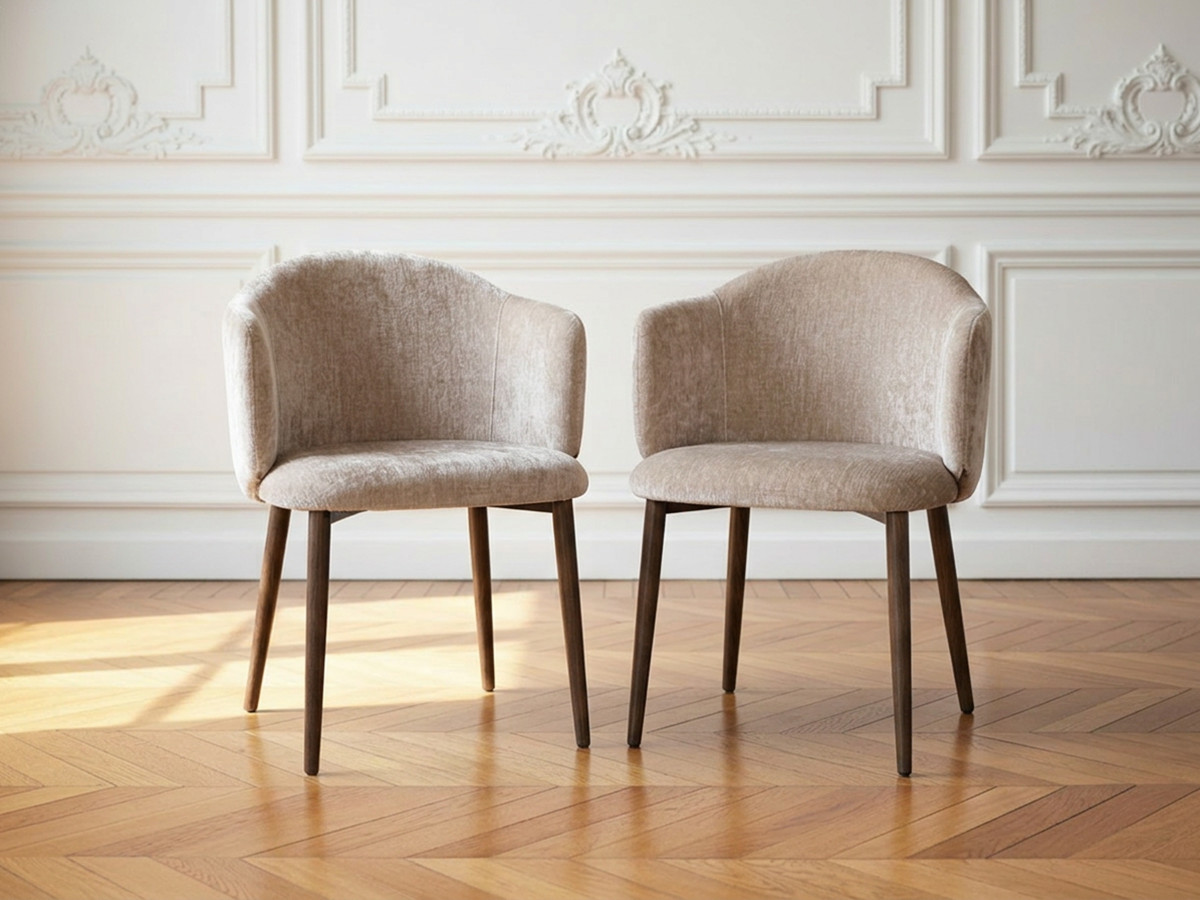 Lot de 2 chaises LETO texturé beige