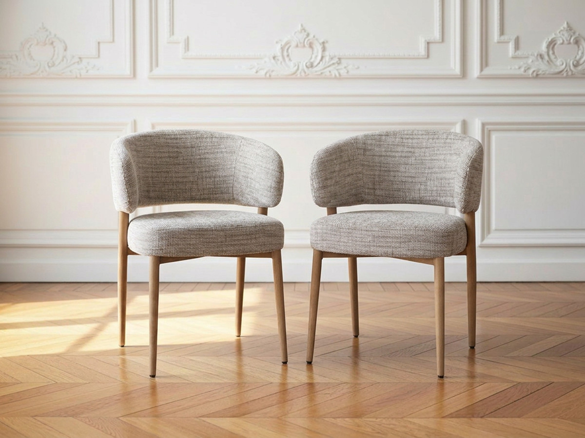 Lot de 2 chaises RHEA tissu texturé