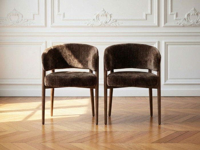 Lot de 2 chaises RHEA tissu texturé