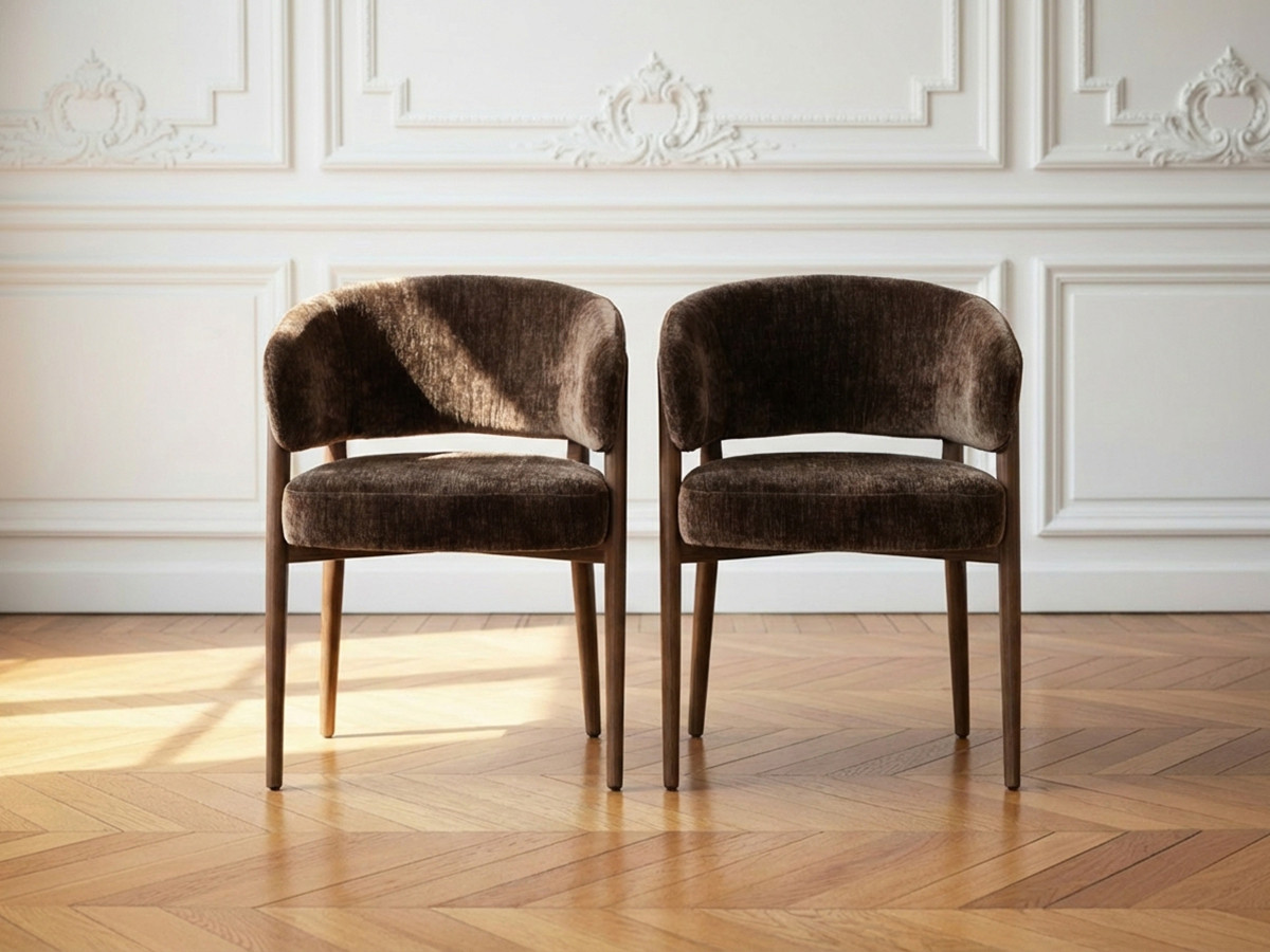 Lot de 2 chaises RHEA tissu texturé