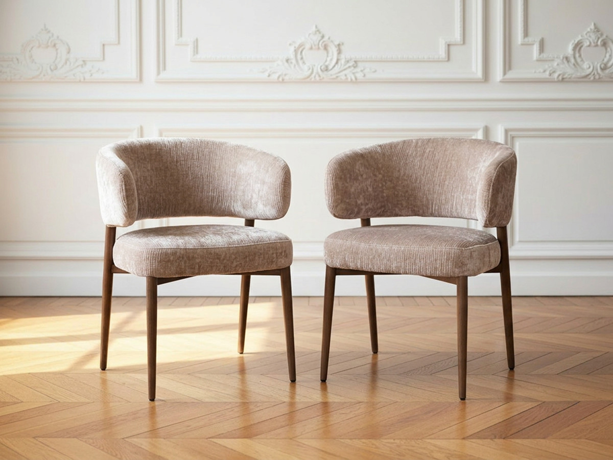 Lot de 2 chaises RHEA texturé beige