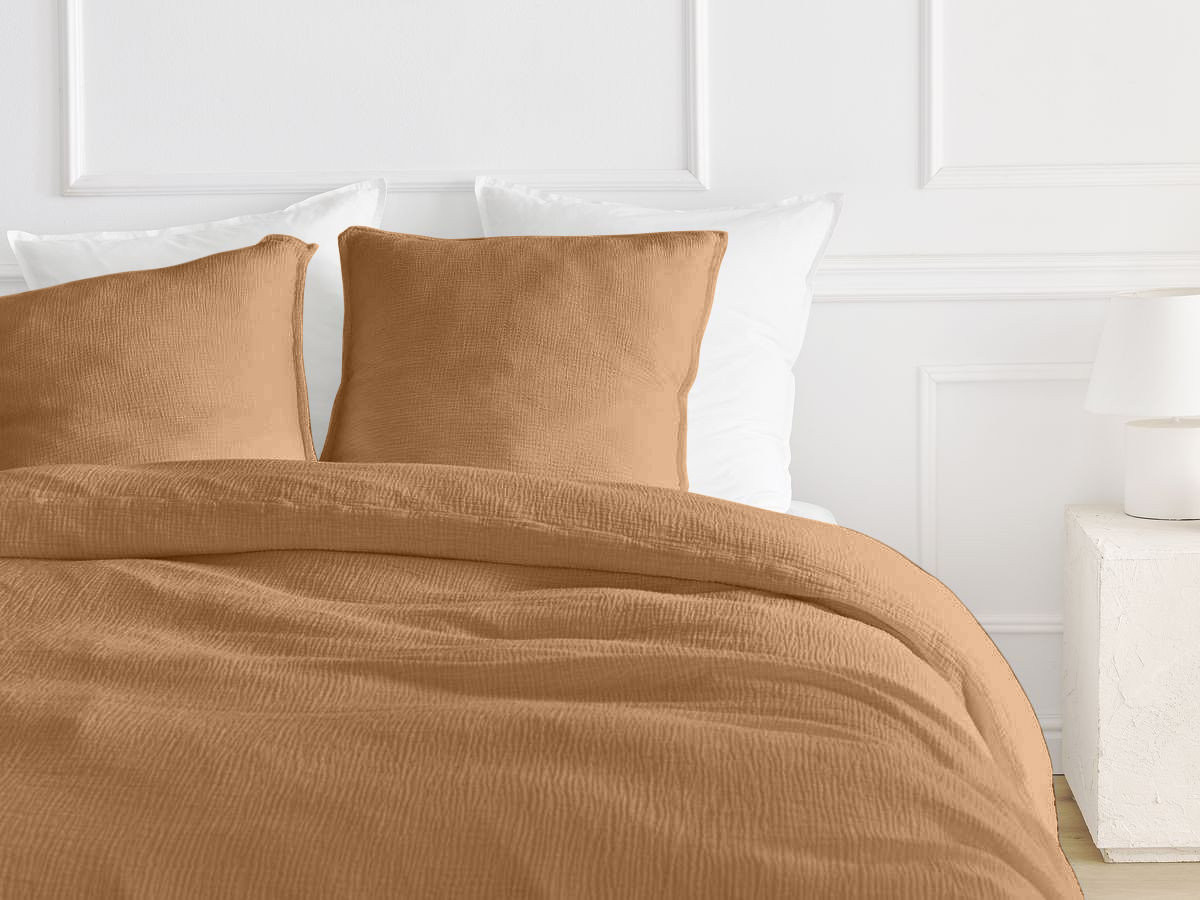 HESTIA beddengoedset voor volwassenen van katoenen gaas, bestaande uit een dekbedovertrek en kussenslopen