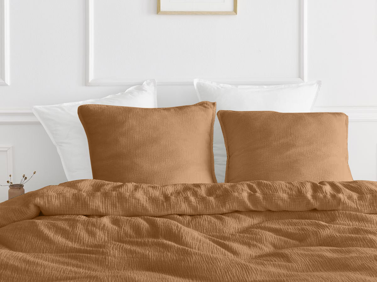 HESTIA beddengoedset voor volwassenen van katoenen gaas, bestaande uit een dekbedovertrek en kussenslopen