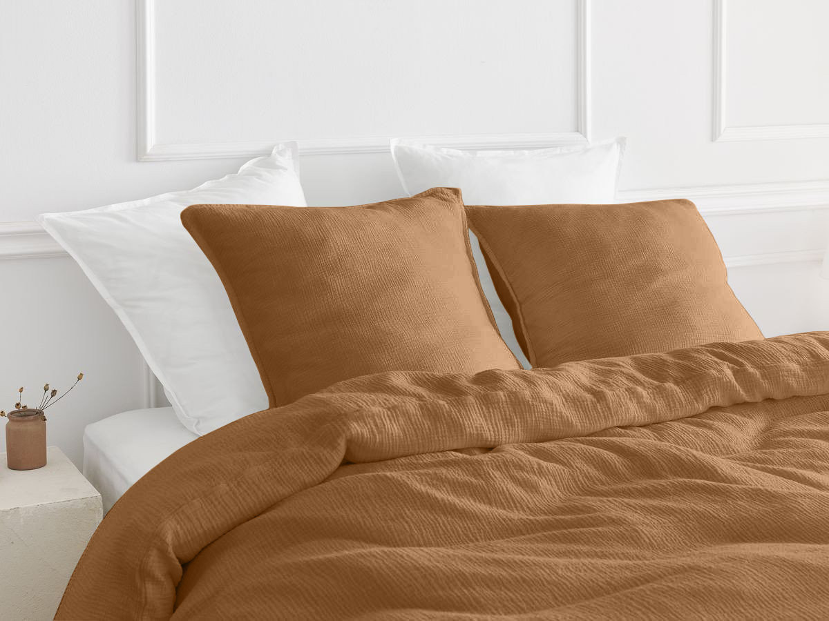 HESTIA beddengoedset voor volwassenen van katoenen gaas, bestaande uit een dekbedovertrek en kussenslopen