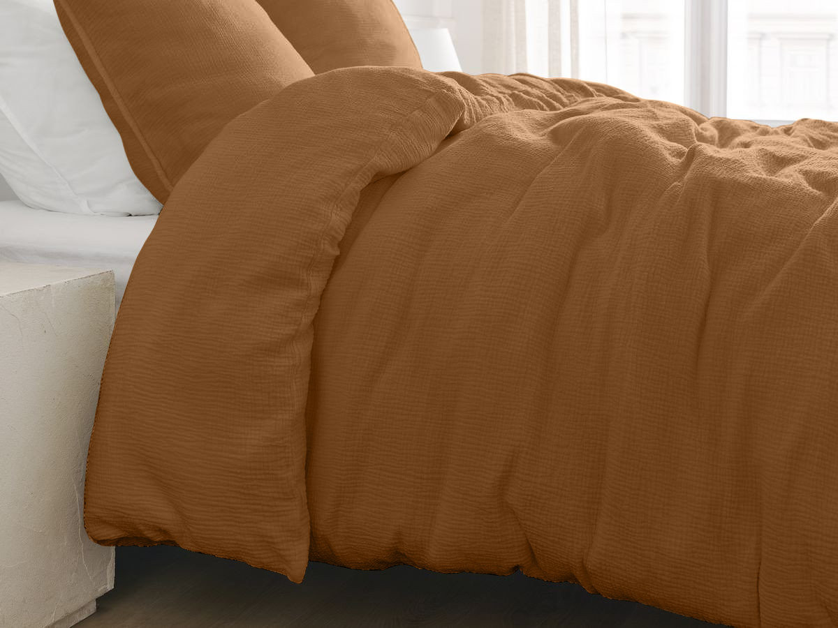 HESTIA beddengoedset voor volwassenen van katoenen gaas, bestaande uit een dekbedovertrek en kussenslopen