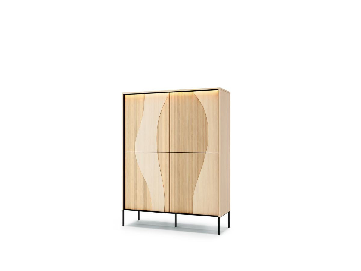 Buffet haut FLORE effet chêne avec LEDS — vue 3