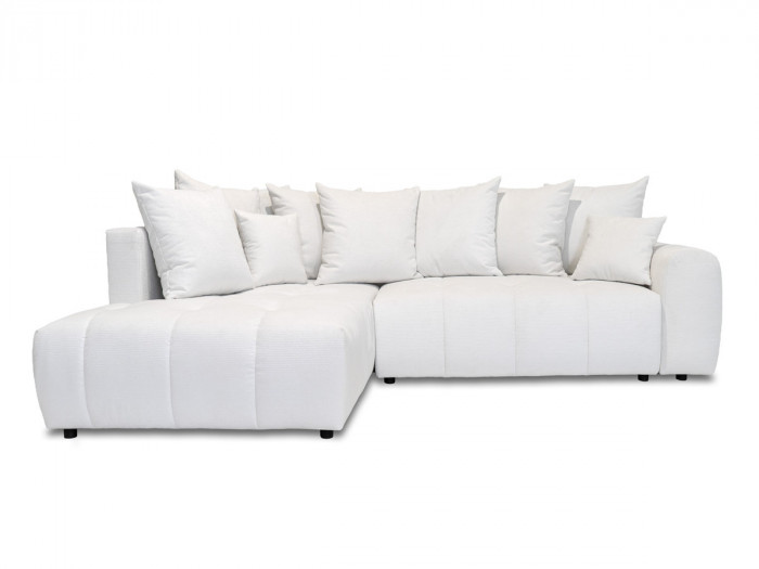 Canapé d'angle L convertible coffre ROXELANE tissu chiné