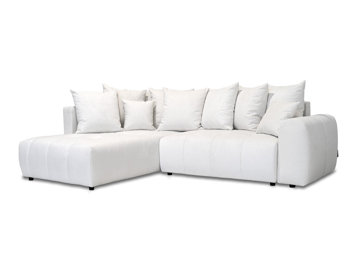 Canapé d'angle L convertible coffre ROXELANE tissu chiné