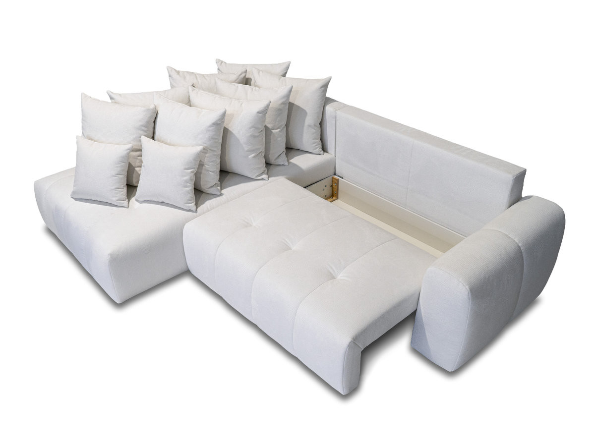 Canapé d'angle L convertible coffre ROXELANE tissu chiné