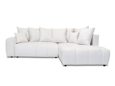 Canapé d'angle L convertible coffre ROXELANE tissu chiné