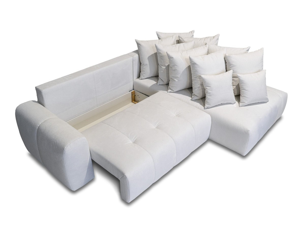 Canapé d'angle L convertible coffre ROXELANE tissu chiné