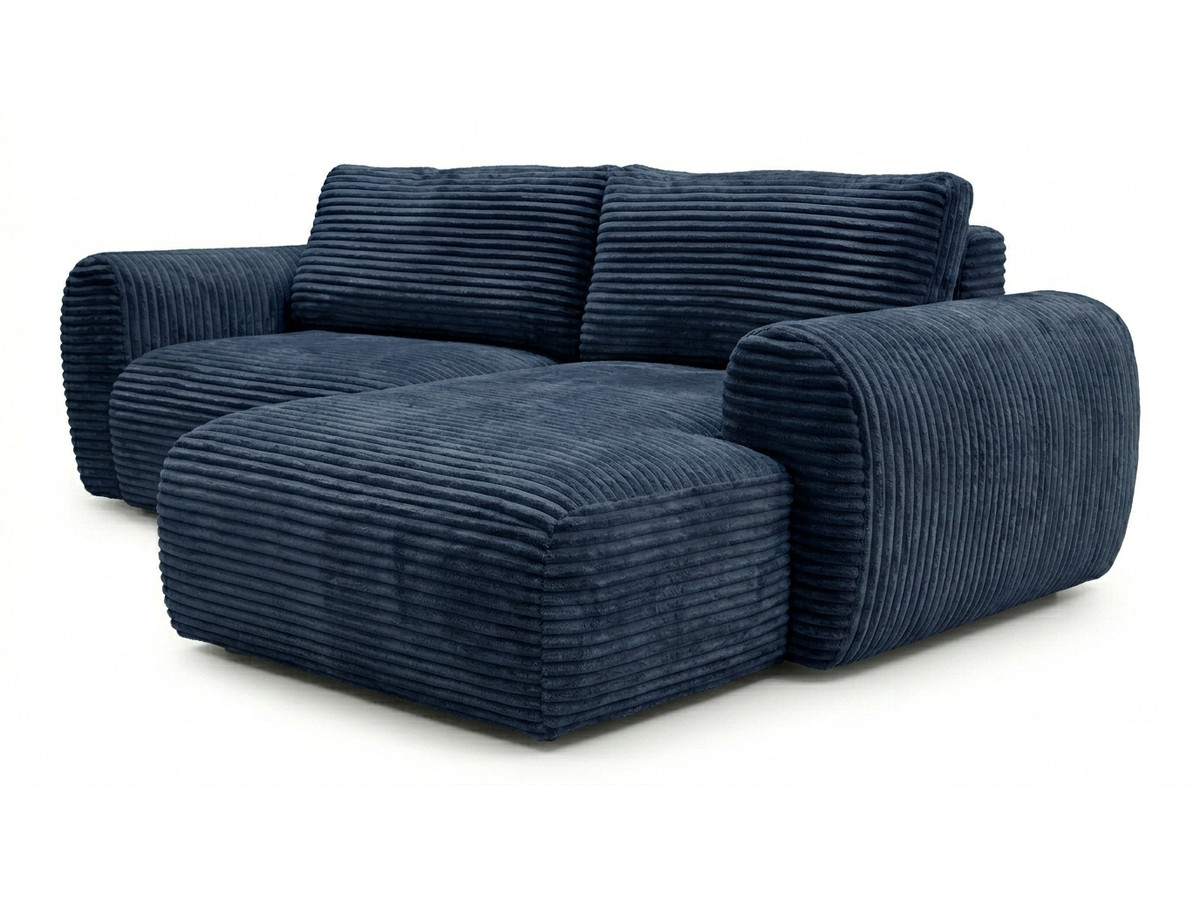 Canapé d'angle compact convertible coffre LUCIEN gros côtelé doux